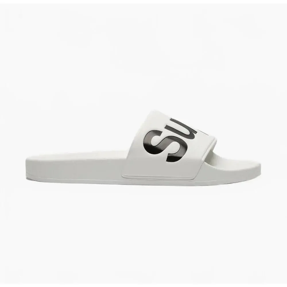 Superga 1908 Signature Pool‎ Slide Sandals White-Black Size 10(Medium)